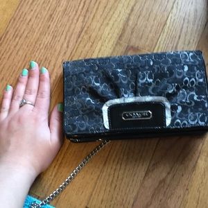 Coach Clutch Handbag with Removable Chain Strap